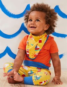 Organic Seaside Print Dribble Bib