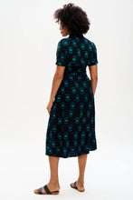 Load image into Gallery viewer, LAURETTA BATIK SHIRT DRESS, BLACK/TEAL, MYSTIC EYE
