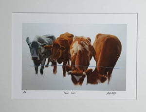 'Four Cows' from Aaron Holton’s Cow print Series