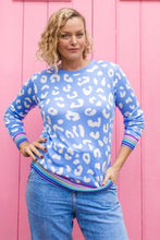 Load image into Gallery viewer, SALE WAS €66.99 NOW €45 Callie Jumper - Blue &amp; White, Leopard With Rainbow
