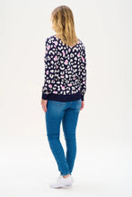 Load image into Gallery viewer, NAVY HEART LEOPARD JUMPER
