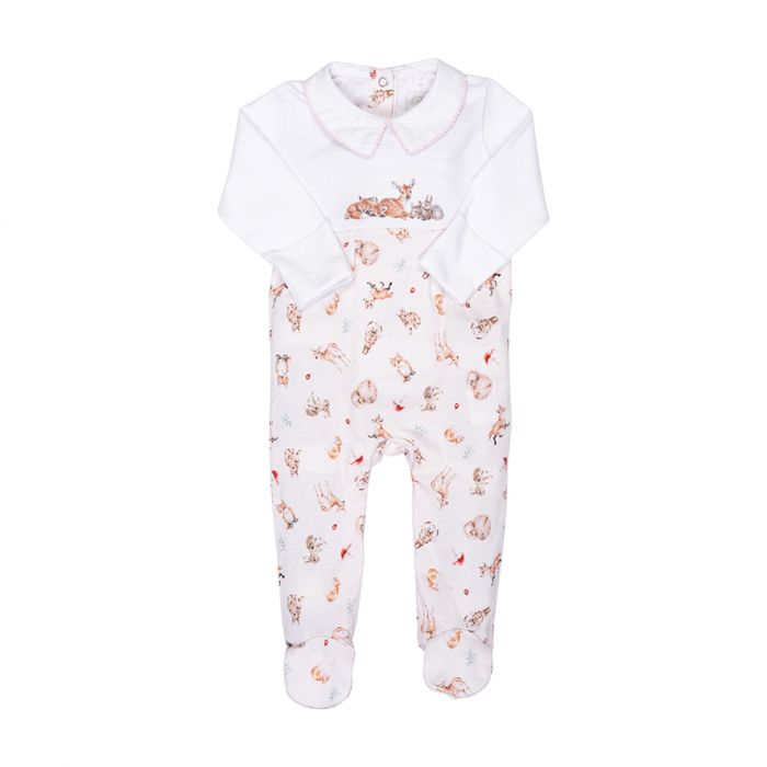 'LITTLE FOREST' WOODLAND ANIMAL PLACEMENT  PRINTED BABYGROW