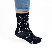 Load image into Gallery viewer, Busy Bee Navy socks
